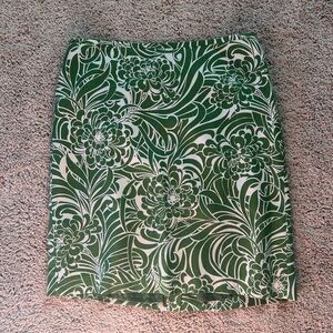 LOFT Green and Cream Skirt